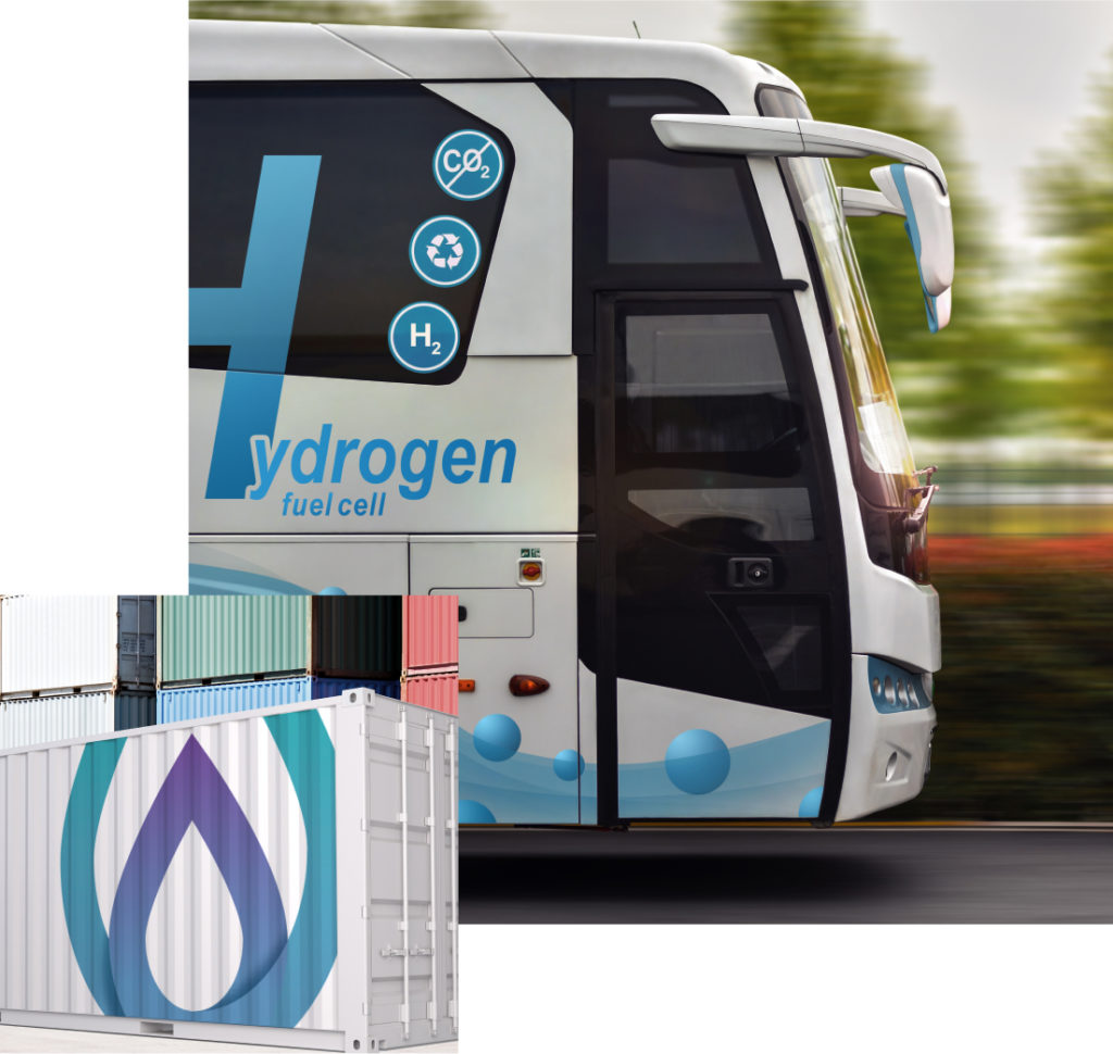 Hydrogen container and bus